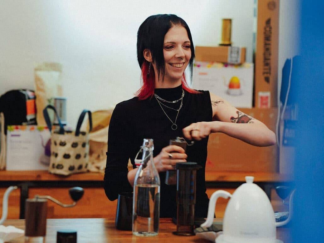 Mahlen. Aufgiessen. Pressen.