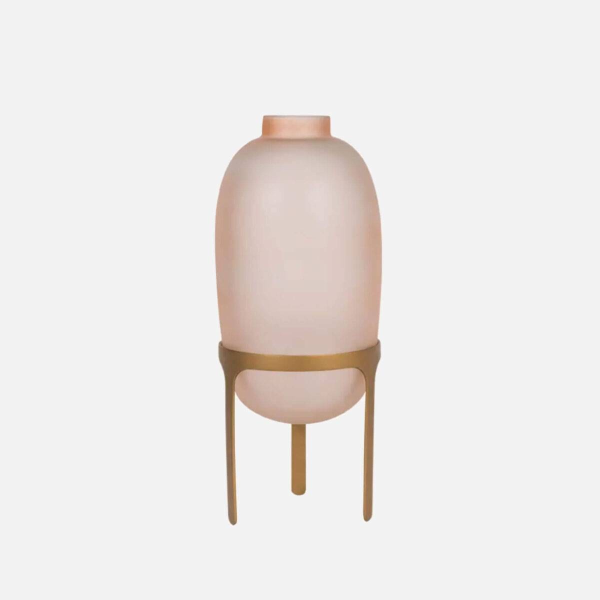 Vase mit Standfuß - hellrosa